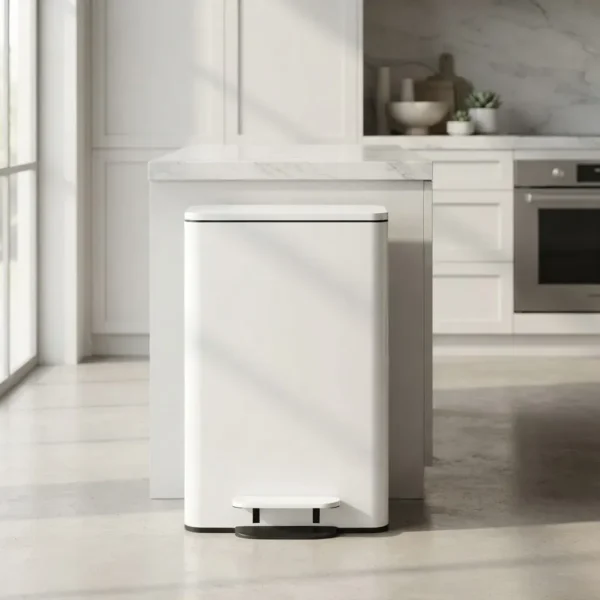 Cesto Recipiente Basura C/ Pedal Otten 30 Lts Blanco