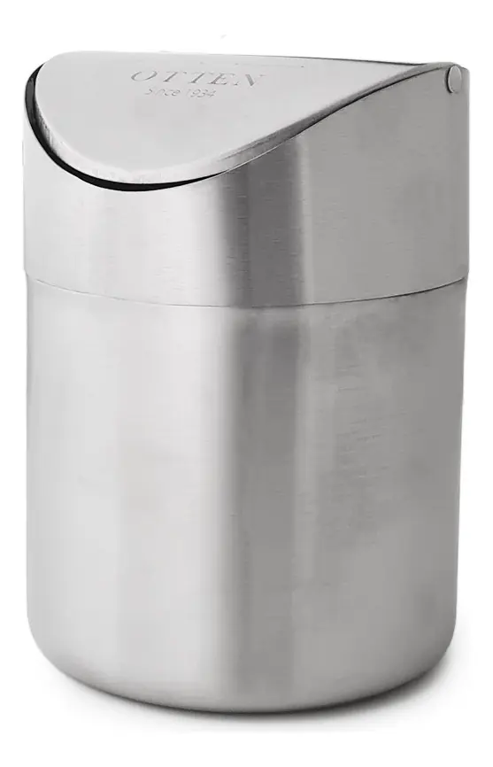 Cesto De Basura Chico C/ Tapa Vaivén Otten Plateado