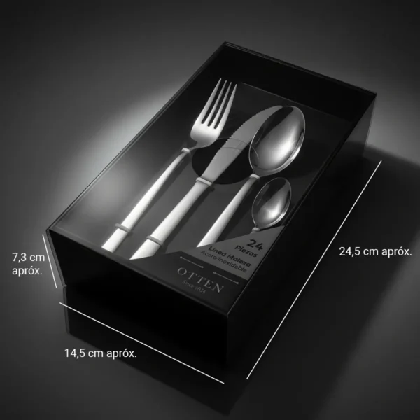 OTTEN-MALENA JGO. CUBIERTOS 24PZAS ACERO INOX - A037-24PCS