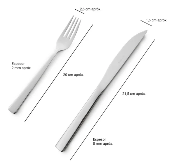 OTTEN-MALENA JGO. CUBIERTOS 24PZAS ACERO INOX - A037-24PCS