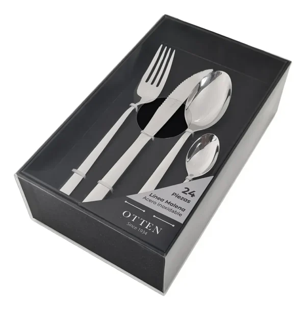 OTTEN-MALENA JGO. CUBIERTOS 24PZAS ACERO INOX - A037-24PCS