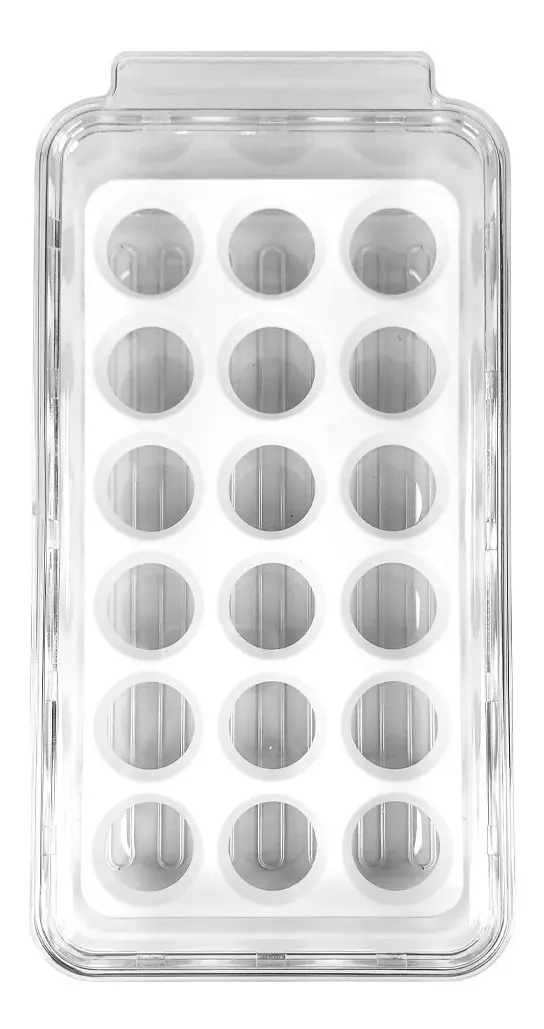 02014DUN060-2 Organizador Heladera Porta Huevos Huevera Acrilico 18 Huevos Transparente