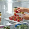 Organizador Apilable Para Heladera Acrilico Tapa Y Rejilla Transparente