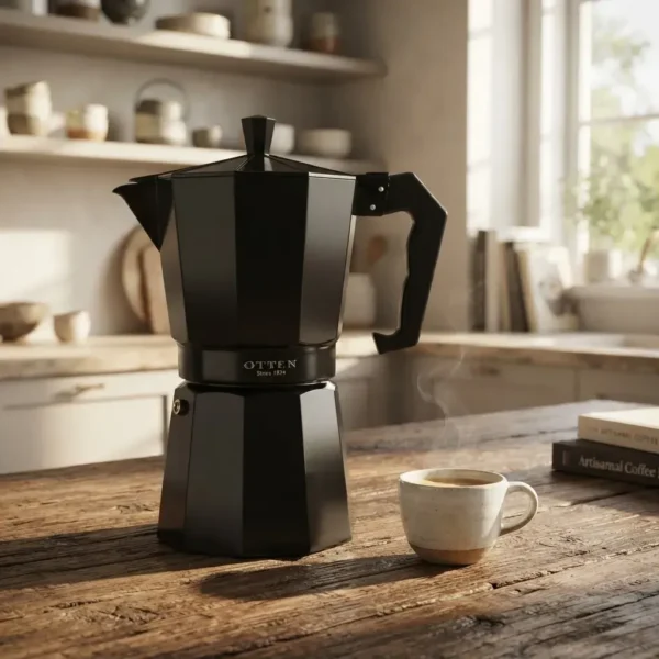 Cafetera 12 Tazas Manual De Aluminio Italiana Otten 600 Ml