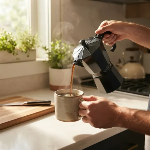 Cafetera 12 Tazas Manual De Aluminio Italiana Otten 600 Ml