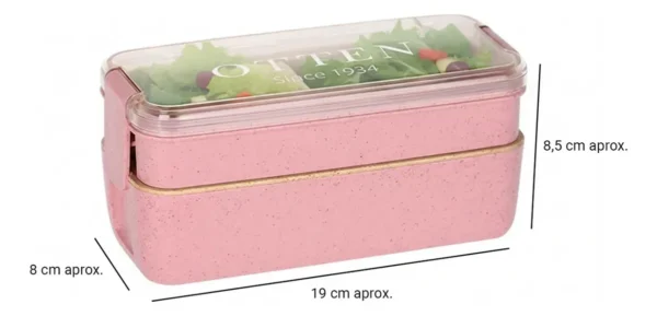 OTTEN-LANCHERA C/ CUBIERTOS 750ML ROSA- TY0592PK