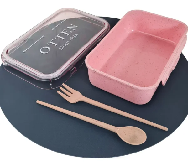 OTTEN-LANCHERA C/ CUBIERTOS 800ML ROSA- TY0593PK