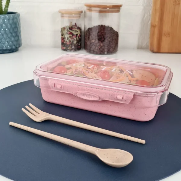 OTTEN-LANCHERA C/ CUBIERTOS 800ML ROSA- TY0593PK