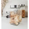 Frasco Hermético Cuadrado Vidrio Otten 1,7 Lts - Plateado