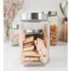 Frasco Hermético Cuadrado Vidrio Otten 1,7 Lts - Plateado