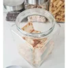 Frasco Hermético Cuadrado Vidrio Otten 1,7 Lts - Plateado