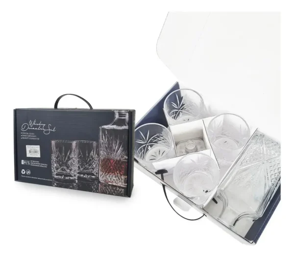 Set X 5 Piezas Para Whisky Vasos Y Licorera Otten 750 Ml