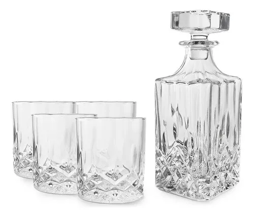 Set X 5 Piezas Para Whisky Vasos Y Licorera Otten 750 Ml