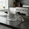 Olla De Vidrio Templado Con Tapa Y Asas Bambu 5.5 Lts Otten Transparente