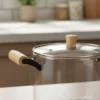 Olla De Vidrio Templado Con Tapa Y Asas Bambu 5.5 Lts Otten Transparente