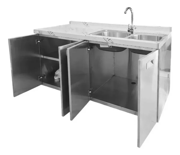 33247OTT0003-3 OTTEN-BAJO MESADA DE ACERO C/ BACHA 150*70*90CM TKC-S4-2