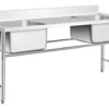 OTTEN-BACHA DOBLE C/MESADA ACERO INOX. 180*60*80CM SMST-180-2