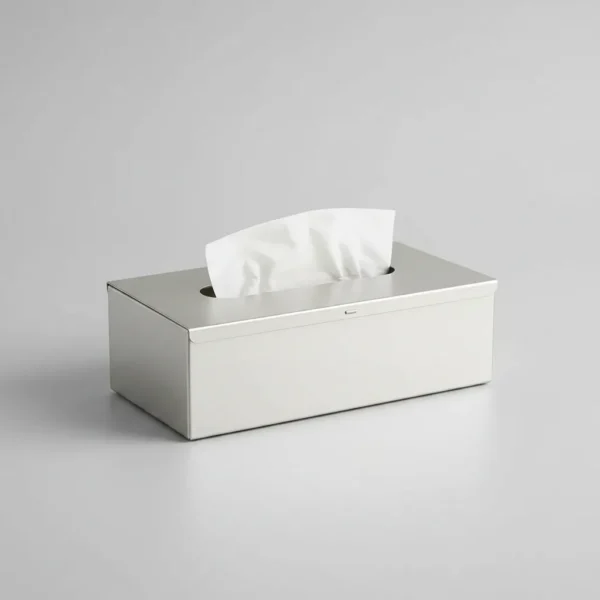 33273OTT0020-2 Caja Porta Pañuelos Organizador Acero Inoxidable Otten Plateado