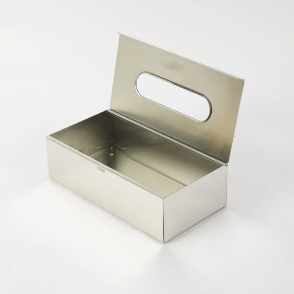 33273OTT0020-3 Caja Porta Pañuelos Organizador Acero Inoxidable Otten Plateado