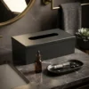 Caja Porta Pañuelos Organizador Acero Inoxidable Otten Negro