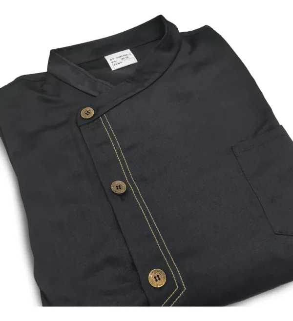 Chaqueta De Chef Para Cocina Manga Corta Unisex Otten Negro L