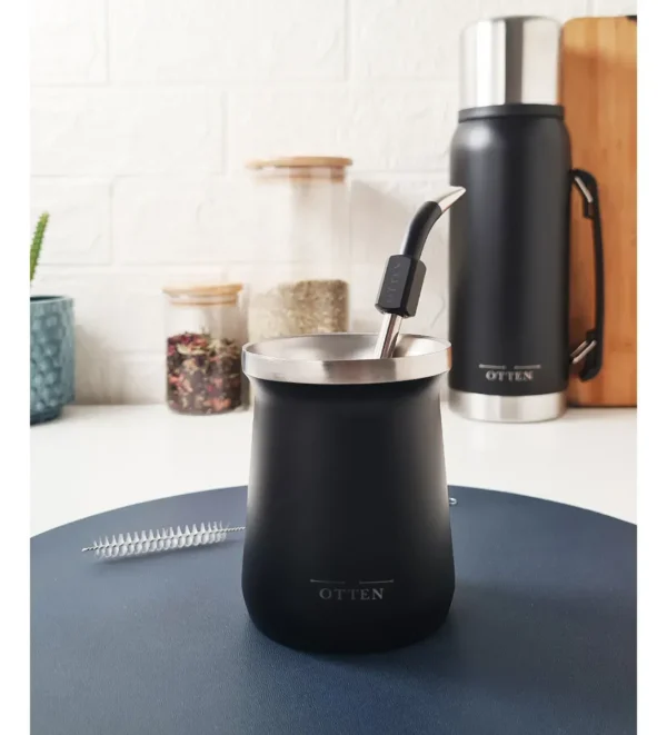 BOMBILLA RECTA 19CM ACERO INOX C/CEPILLO - OTTEN -