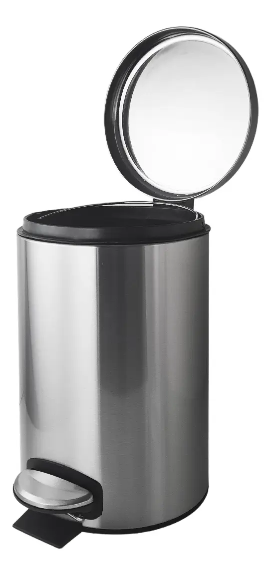 Cesto Tacho De Basura Acero Inoxidable A Pedal Otten 12 Lts - Plateado
