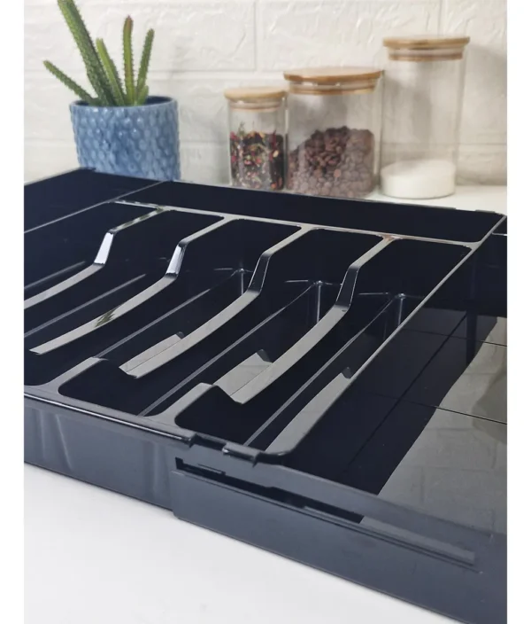 D_NQ_NP_2X_817115-MLA96056546634_102025-F Cubiertero Extensible 9 Divisiones Organizador Otten Negro