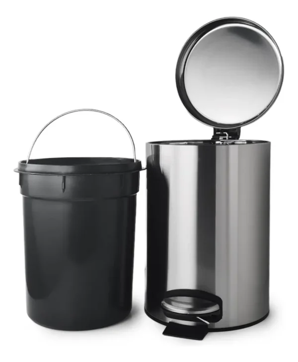 Cesto Tacho De Basura Acero Inoxidable A Pedal Otten 20 Lts Plateado