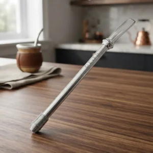 Bombilla Para Mate Plana Acero Inoxidable 19 Cm Otten Plateado