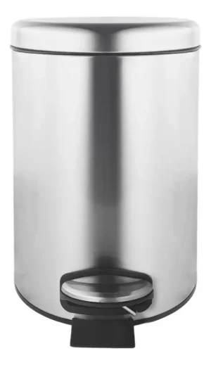 Cesto Tacho De Basura Acero Inoxidable A Pedal Otten 12 Lts - Plateado