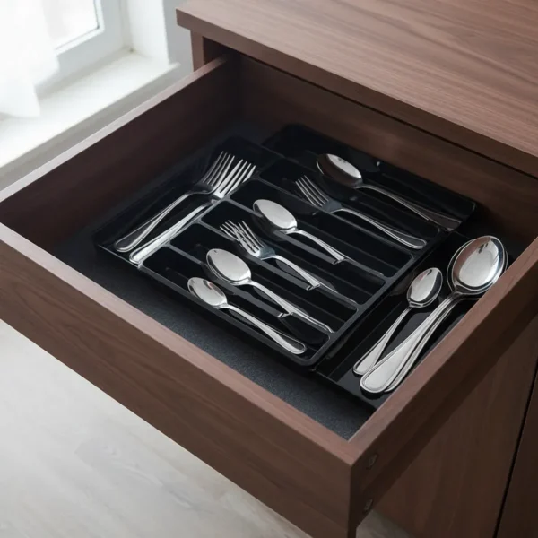 D_NQ_NP_2X_992216-MLA114248545376_082026-F Cubiertero Extensible 9 Divisiones Organizador Otten Negro