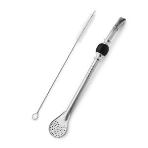 BOMBILLA CURVA 22CM ACERO INOX C/CEPILLO - OTTEN -