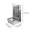 OTTEN-MAQUINA ELECTRICA DE SHAWARMA TES-950 - 90 cm x 60 cm x 52 cm