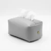 14273OTT0004-1 CAJA DE PAÑUELOS ECOCUERO GRIS -OTTEN-