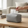 14273OTT0004-3 CAJA DE PAÑUELOS ECOCUERO GRIS -OTTEN-