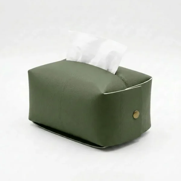 OTTEN CAJA DE PAÑUELOS ECOCUERO VERDE
